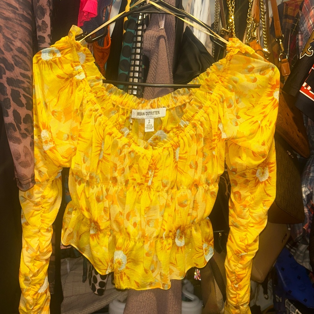 Urban Outfitters Yellow Floral Blouse